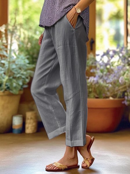 Pantalon Lin Femme Léger et Confortable pour Été