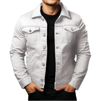 Veste Cuir Homme Classique avec Col Revers