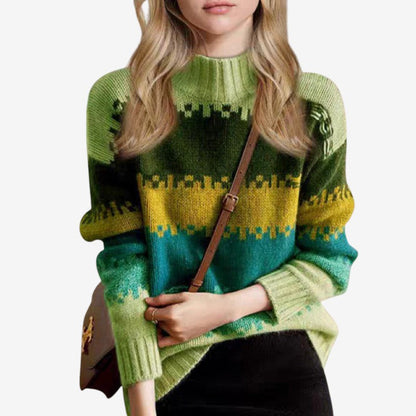 Pull Coloré Manches Longues Col Rond - LuxeStyle