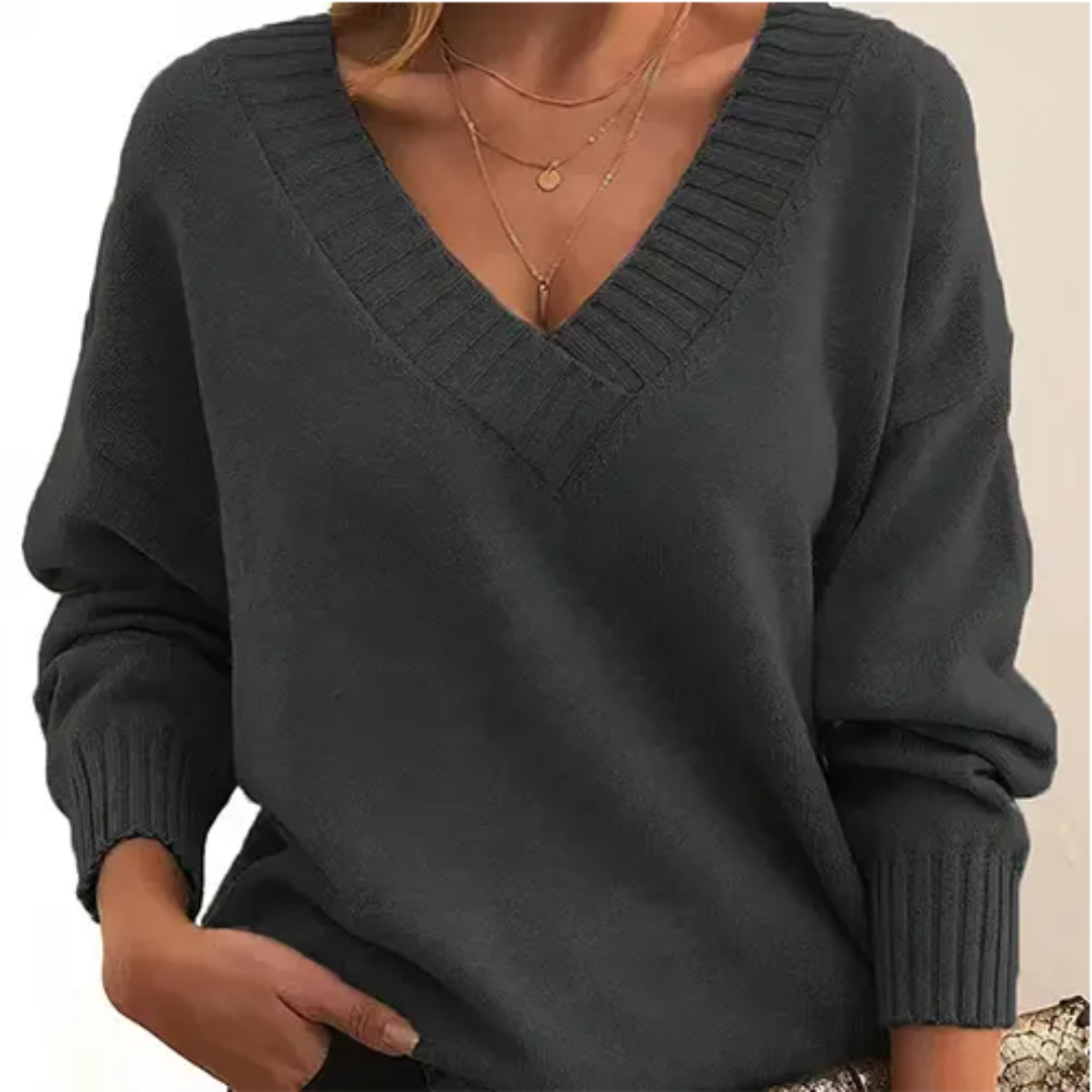 Pull Femme Col V Doux et Chaude pour Hiver