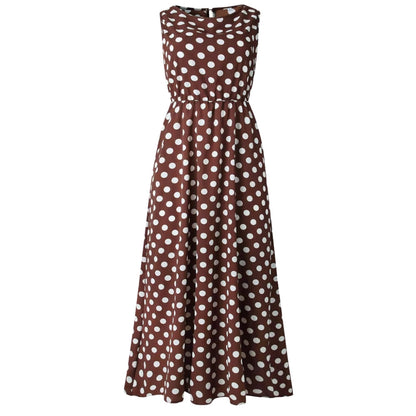 Robe Été sans Manches Fleurs Col Rond