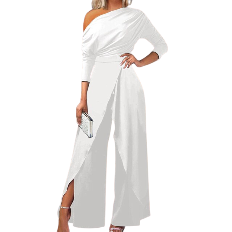 Robe Combinaison Féminine Asymétrique Jambes Larges