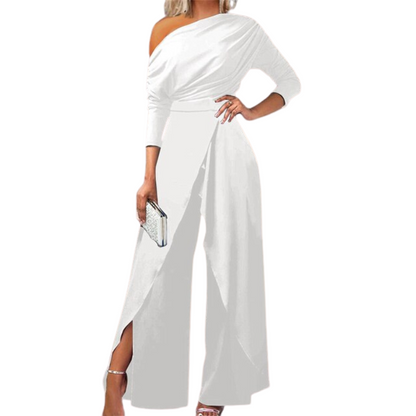 Robe Combinaison Féminine Asymétrique Jambes Larges