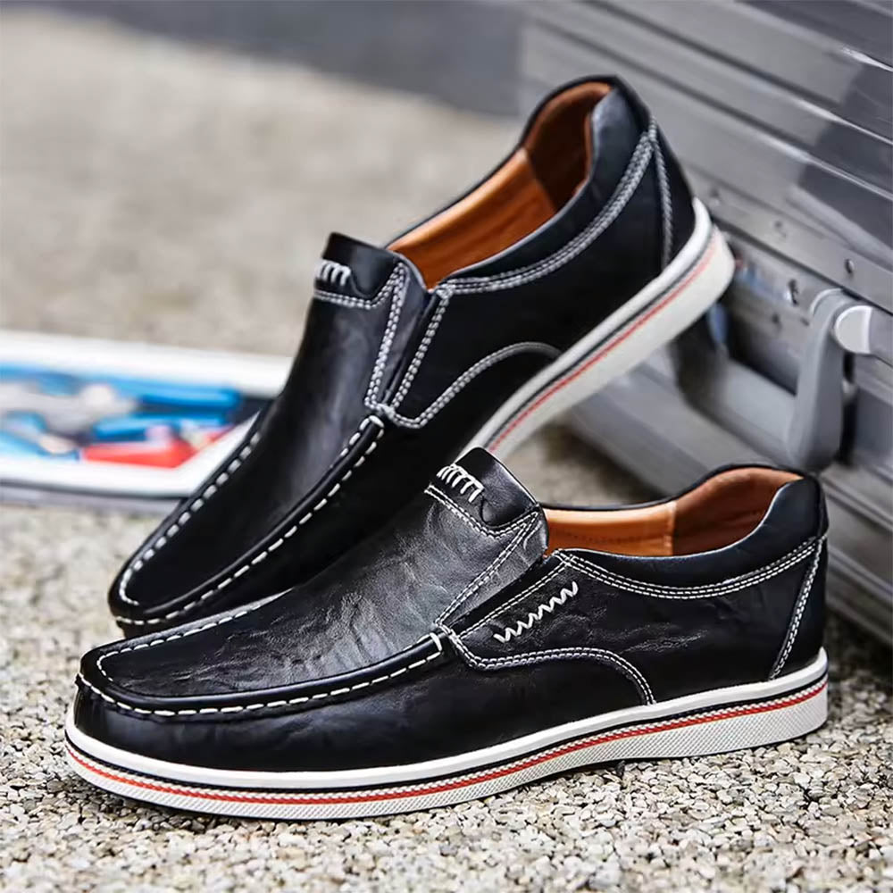 Chaussures Loafers Homme Cuir Contraste élégant