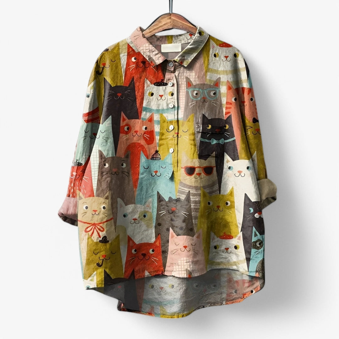 Chemise Humoristique Chien Manches Longues Coton