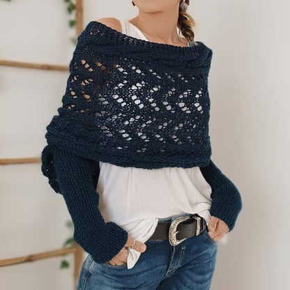 Écharpe Femme Tricotée Douce Gris Clair