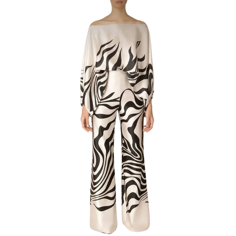 Robe Deux Pièces Élégante Manches Bouffantes