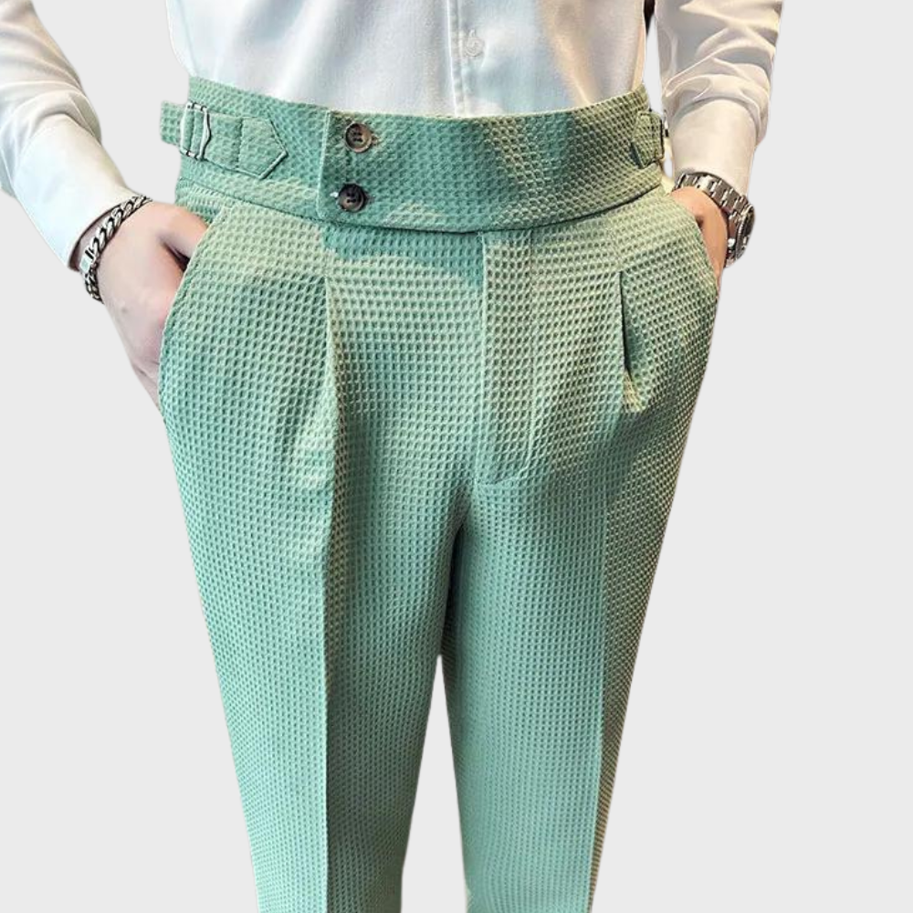 Pantalon Homme Carreaux Élastiqué Haut de Gamme