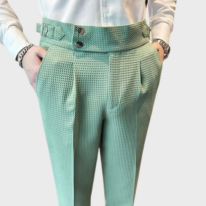 Pantalon Homme Carreaux Élastiqué Haut de Gamme