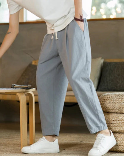Short Décontracté Plissé avec Cordons pour Homme
