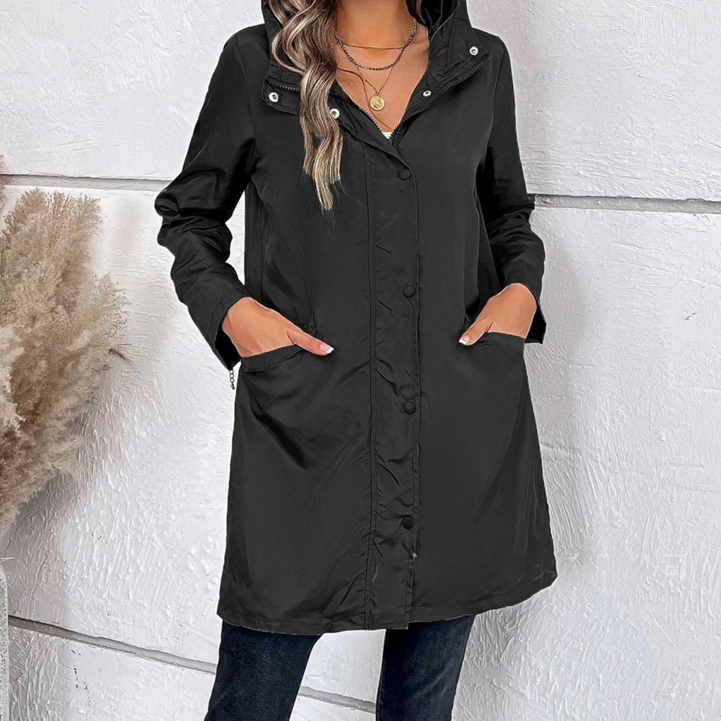 Veste Imperméable Femme Légère avec Capuchon