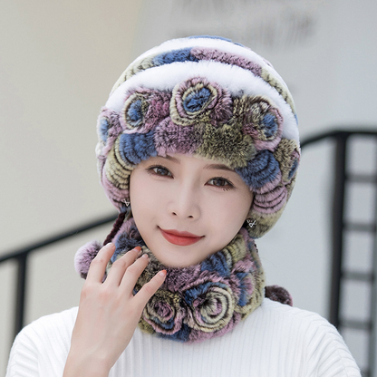 Bonnet Femme Hiver Fourré Doux et Confortable