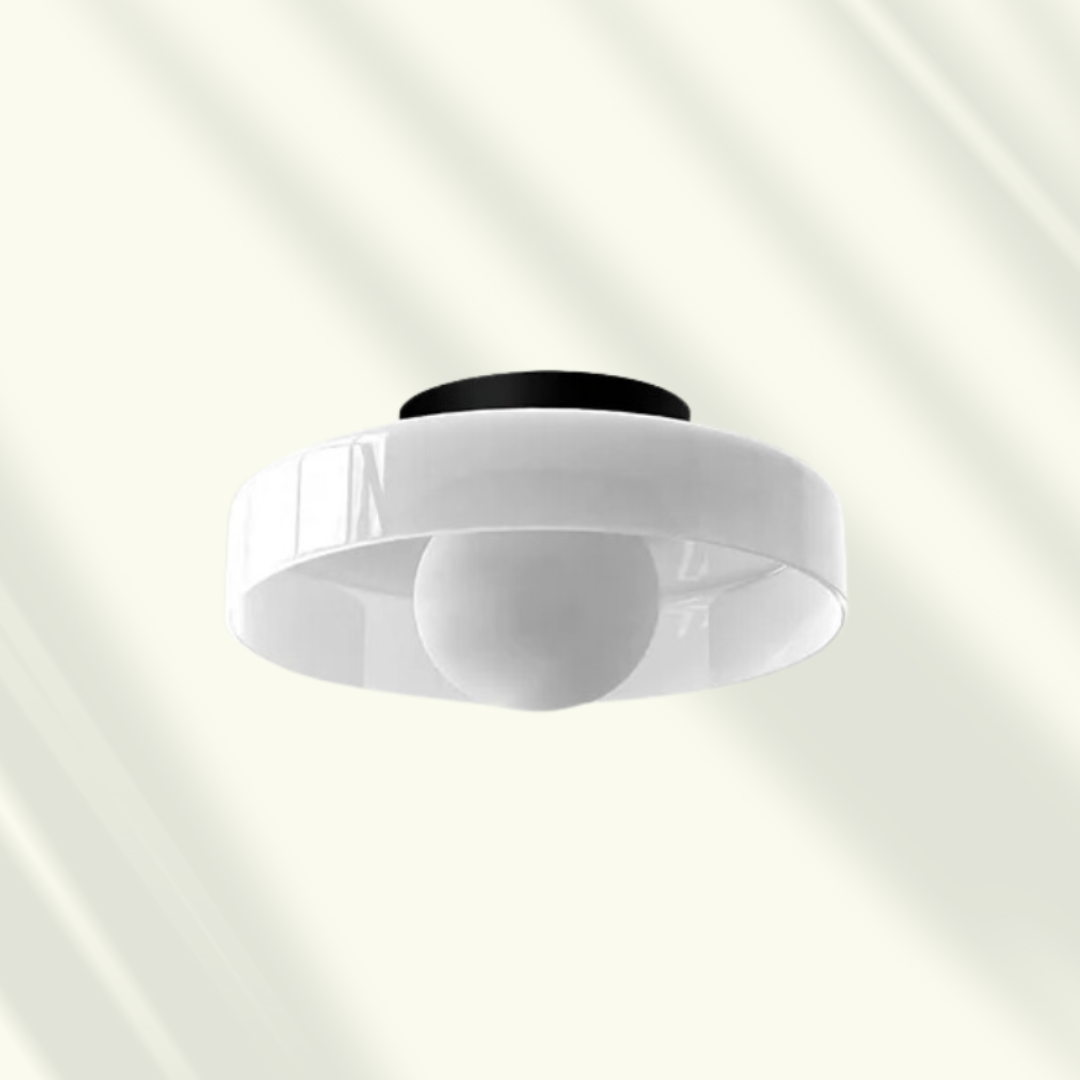 Lampe Plafond Élégante Rose avec Abat-Jour Verre Clair