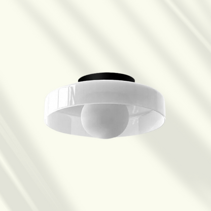 Lampe Plafond Élégante Rose avec Abat-Jour Verre Clair