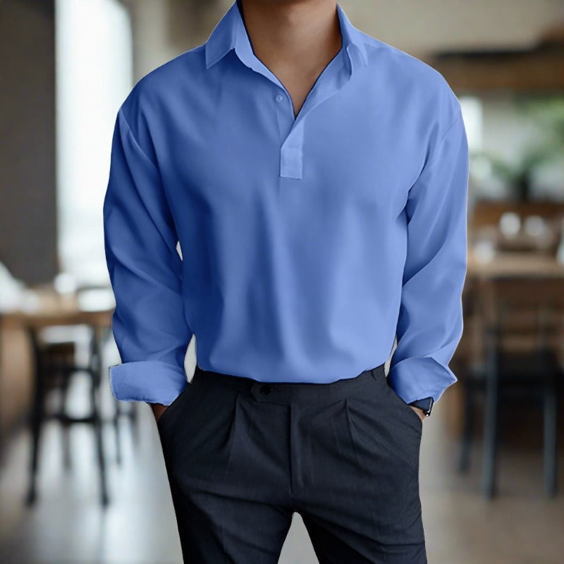 Polo Homme Manches Longues Élégant pour Quotidien