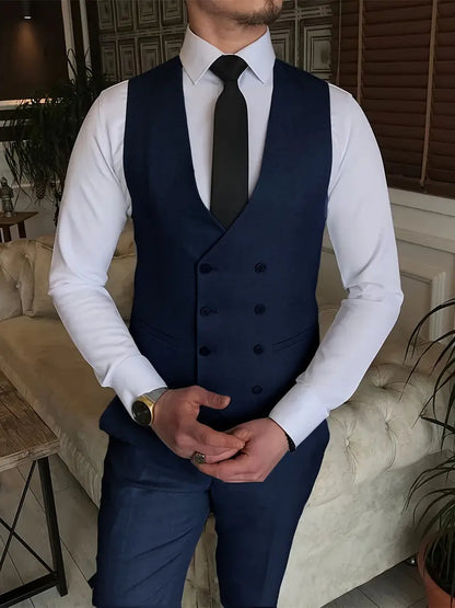 Costume Homme 3 Pièces : Blazer, Gilet et Pantalon Élégant