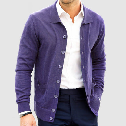 Cardigan Homme Hiver Chaud avec Poche et Col