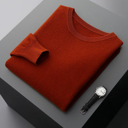 Pull Col Rond Cachemire Doux Hiver Homme