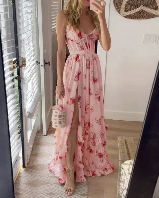 Robe Élégante Longue Florale pour Femme