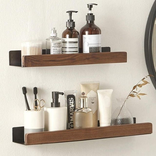 Étagère Salle de Bain Murale en Verre et Métal - PanierRoyale