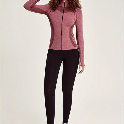 Veste de sport sans couture zippee
