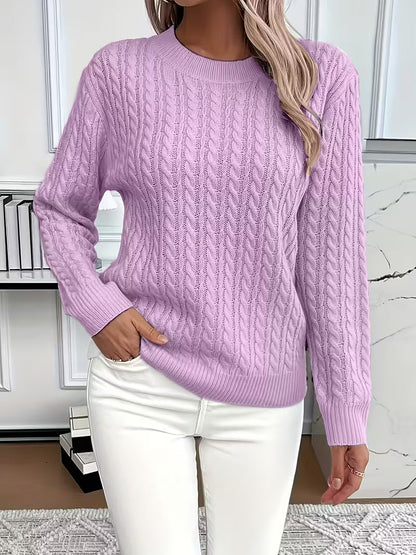 Pull Femme Tricot Chaud Motif Coeur Hiver