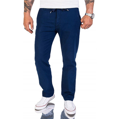 Pantalon Homme Coton Décontracté Unicolore