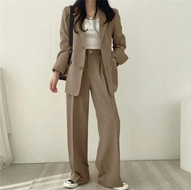 Costume Femme Tailleur 2 Pièces avec Blazer Long