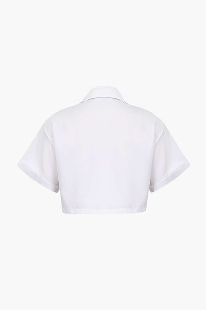 Chemise Femme Manches Courtes Col Chemisé Moderne