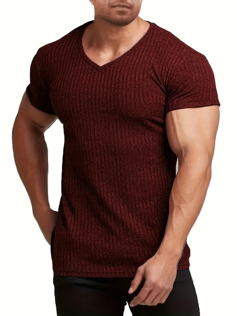 Chemise Homme Décontractée V-Encolure Slim Fit - BerlinGlamour