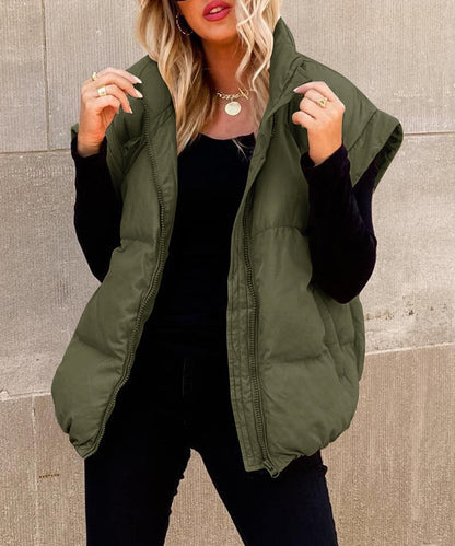 Gilet Femme Hiver Éclair Sans Manches Doux et Chaud