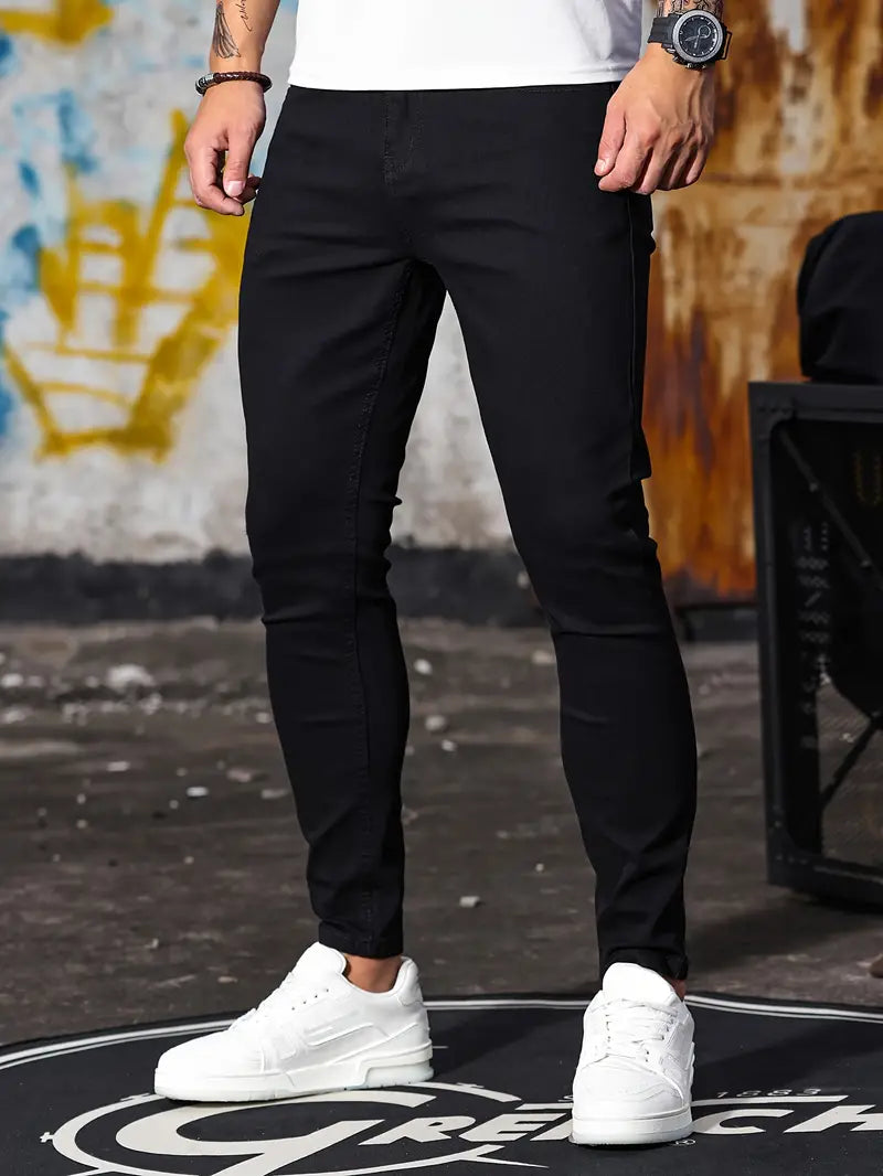 Jeans Slim Homme Élastique Denim Foncé