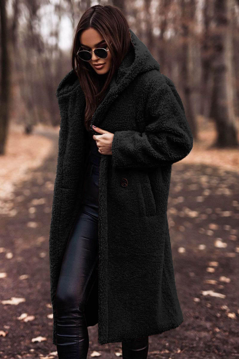 Manteau Féminin Fausse Fourrure Oversize Beige
