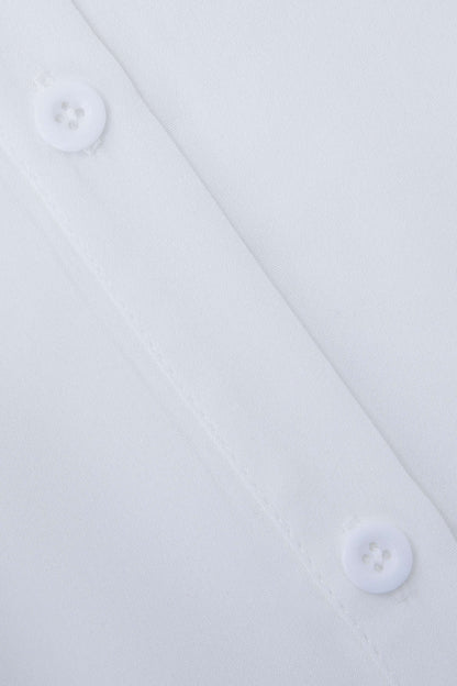 Chemise Blanche Oversize avec Ceinture et Col Classique