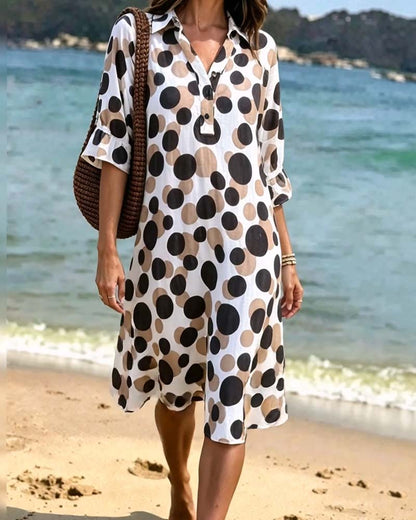 Robe Femme Fluide Col en V Coupe Droite