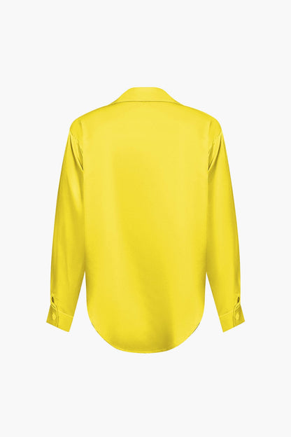 Blouse Élégante en Soie Satinée Longue Manche