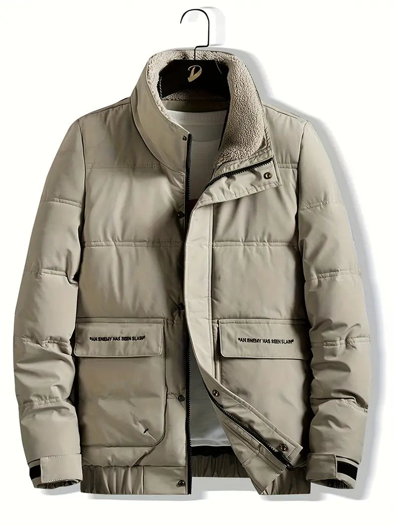 Veste Homme Zippée Col Montant pour Tous Les Jours → Veste Homme Zippée Col Montant Casual Quotidien