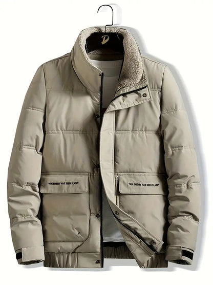 Veste Homme Zippée Col Montant pour Tous Les Jours → Veste Homme Zippée Col Montant Casual Quotidien