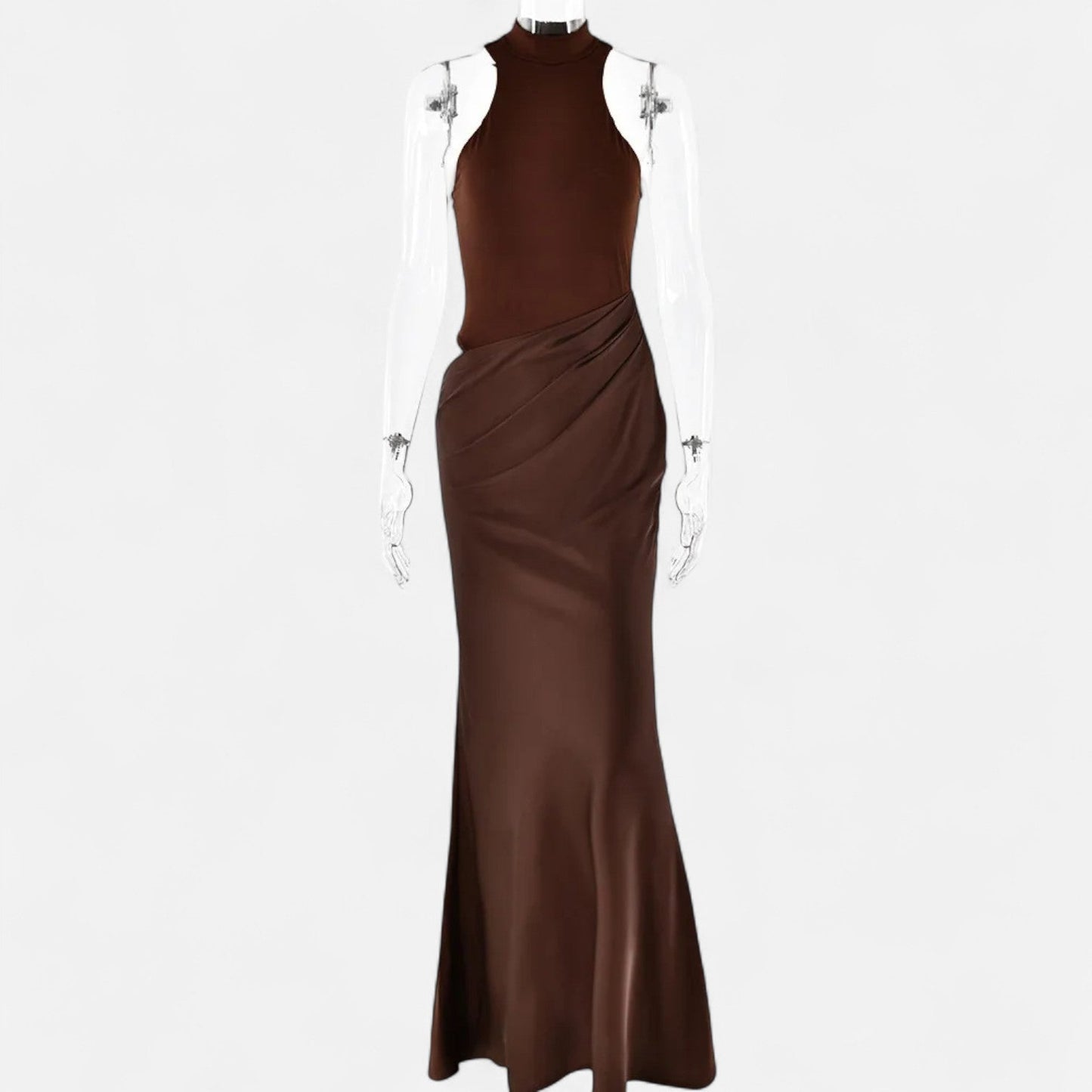 Robe Femme Longue Été avec Décolleté et Col Haut