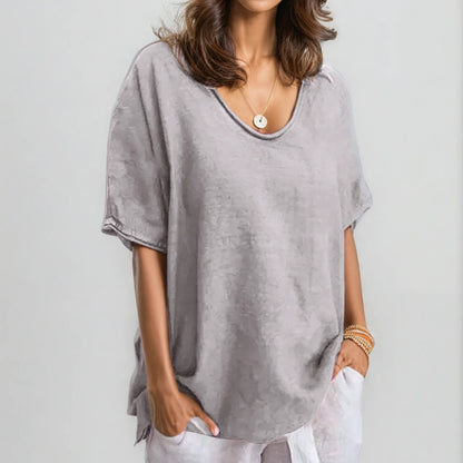 T-shirt Femme Décontracté Col V Grande Taille - PanierRoyale