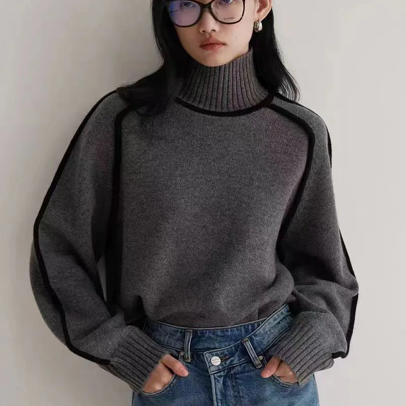 Pull Cachemire Col Roulé Femme Hiver Chaud