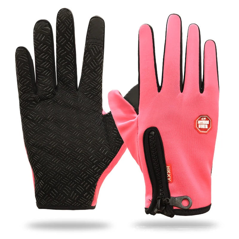 Gants d'Hiver Imperméables pour Adultes avec Fermeture Éclair