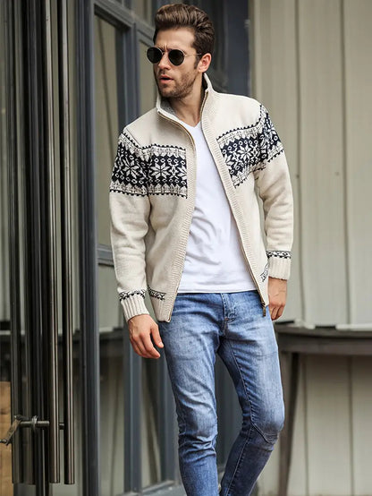 Cardigan Homme Élégant Manches Longues - PanierRoyale