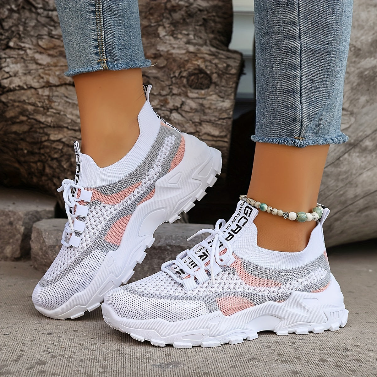Baskets Femme Blanches et Grises Confort
