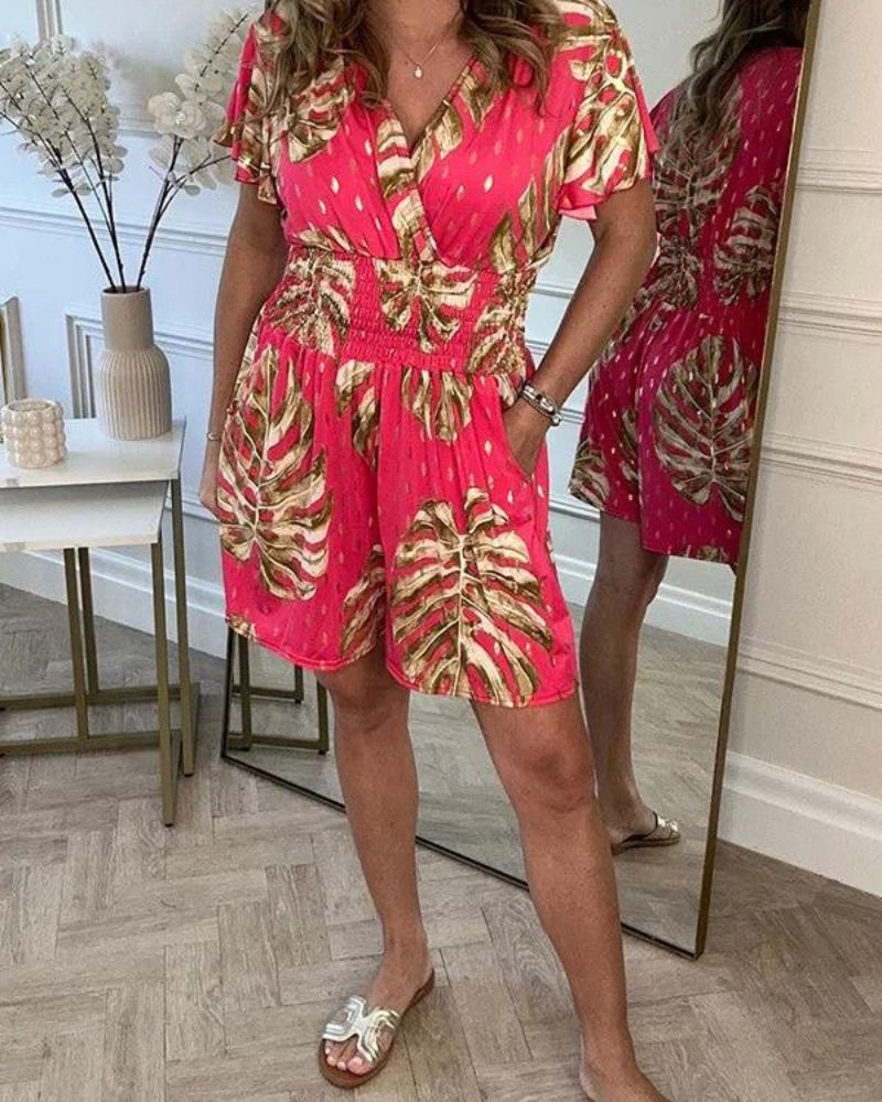 Short Femme Décontracté Floral avec Poches pour Été