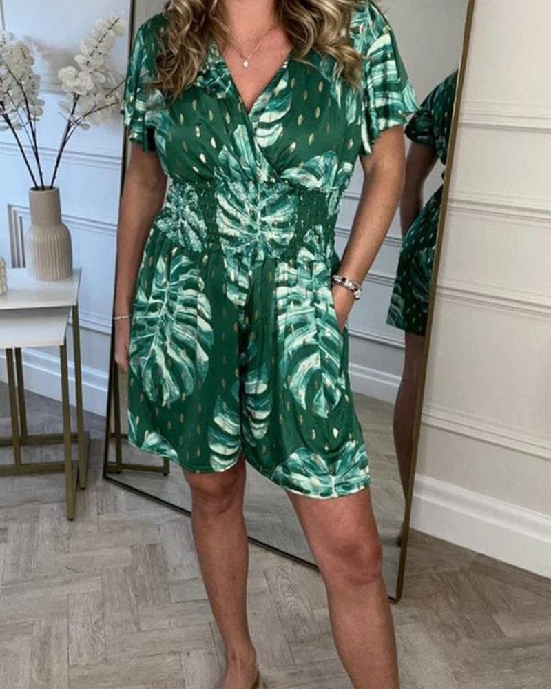 Short Femme Décontracté Floral avec Poches pour Été
