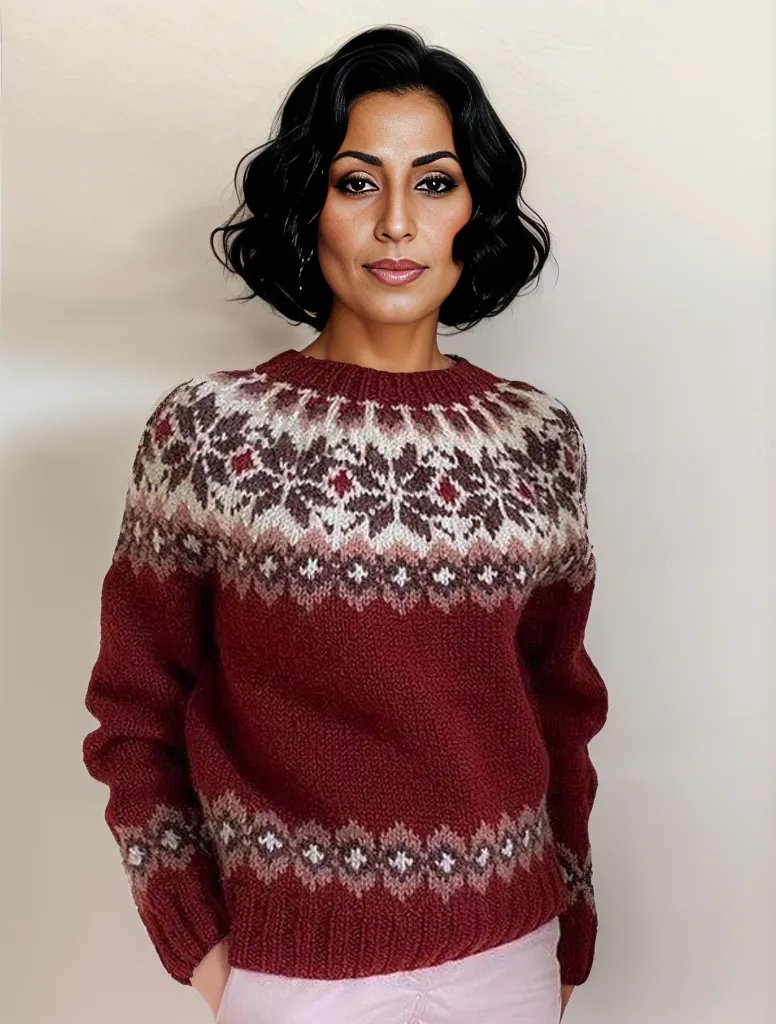 Pull Femme Rouge à Carreaux Écossais Chaud - PanierRoyale