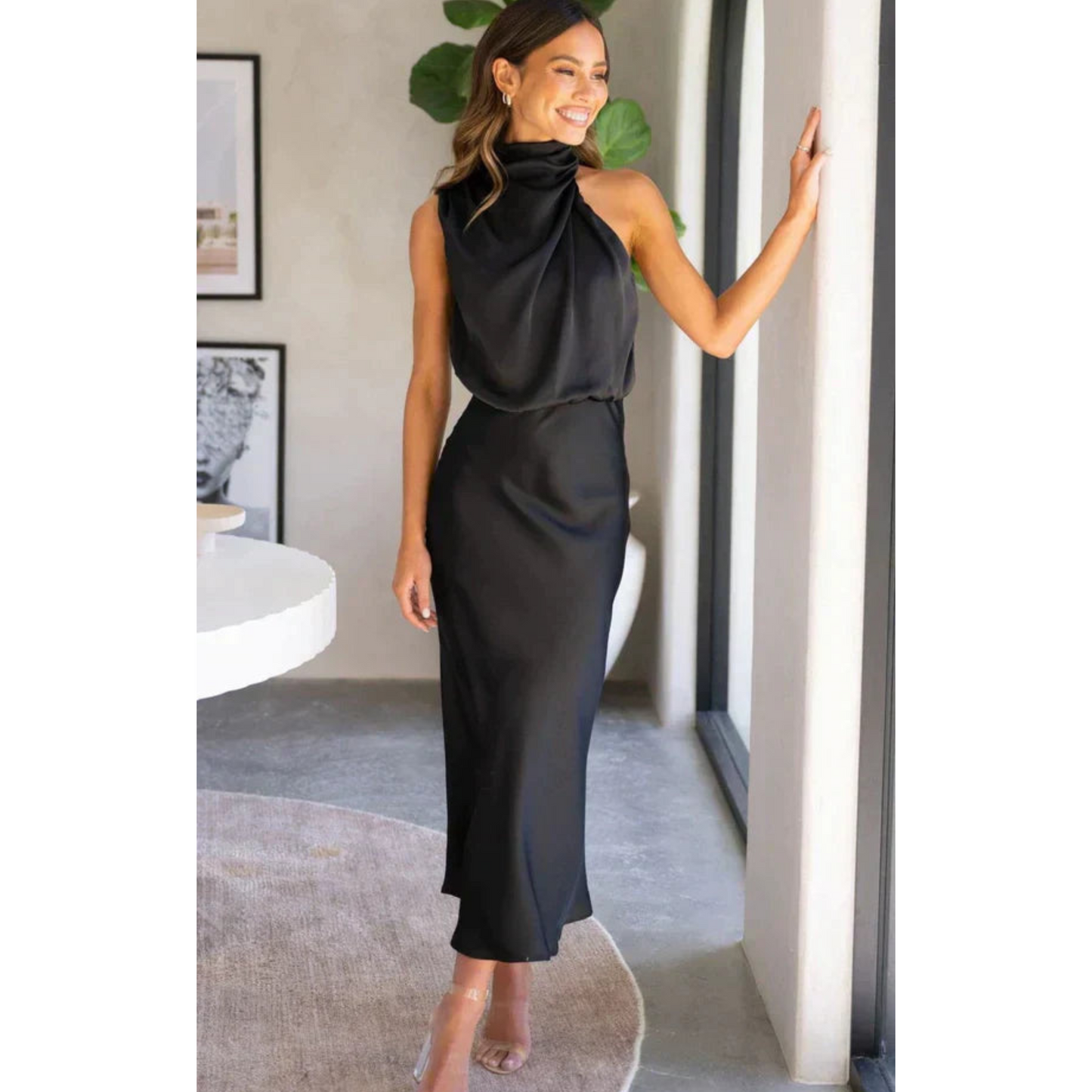 Robe de Soirée Élégante Femme en Satin Luxe