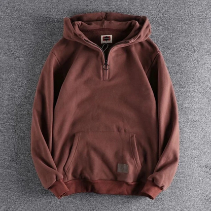 Sweat à Capuche Homme Hiver Chaud avec Poche et Fermeture Éclair
