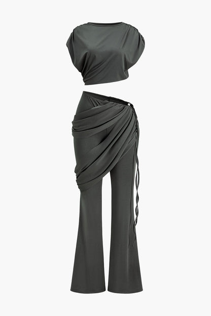 Robe deux pièces élégante avec détails drapés